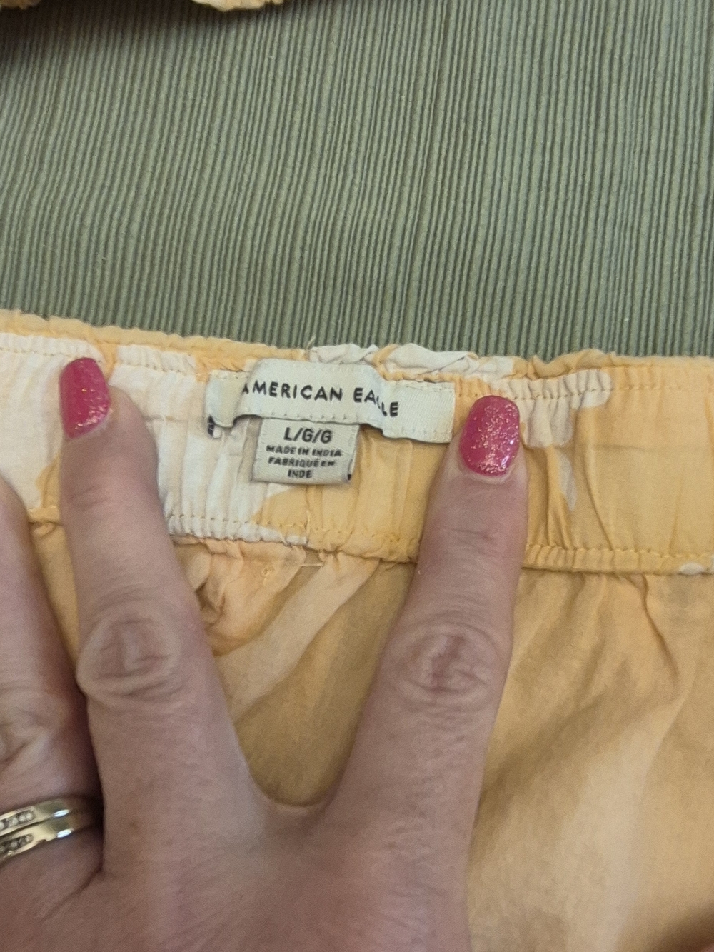 American Eagle XL Top & Large Elastic Waist Skirt Set Yellow With White Flowers - Picture 5 of 6